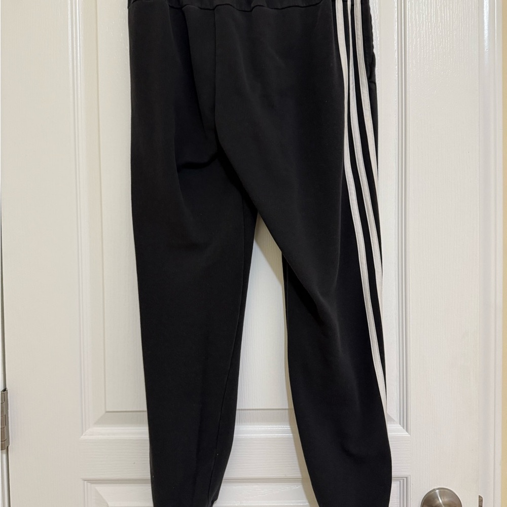 Adidas Women’s Black Joggers with White Stripes - Picture 2 of 5